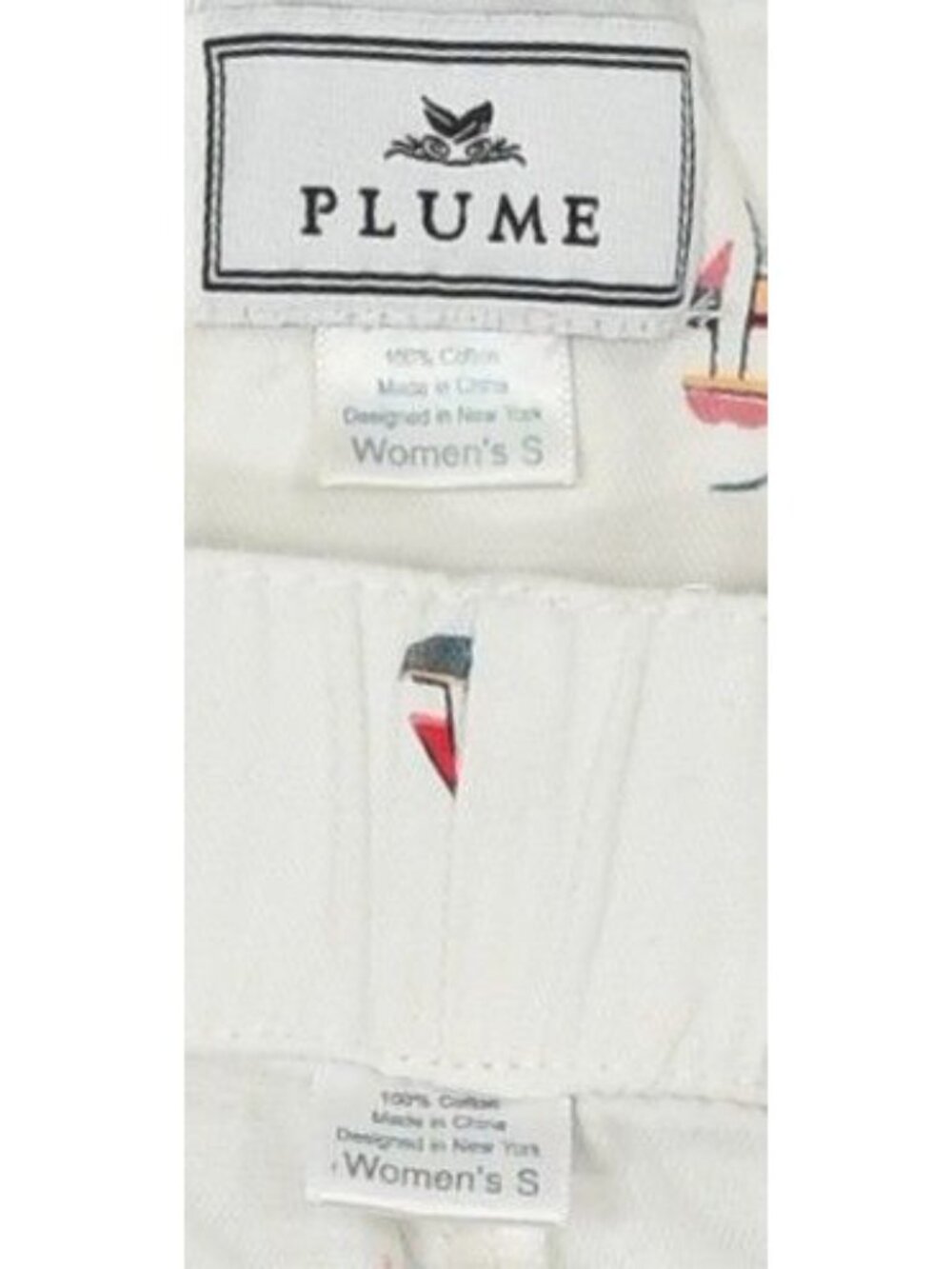Petite Plume Two-Piece Long Pajamas in Bateau - Picture 2 of 3